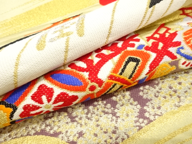  アンティーク　宝船模様織り出し帛紗